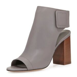 Vince Faye Block Heel Ankle Strap Booties Gray Size 8